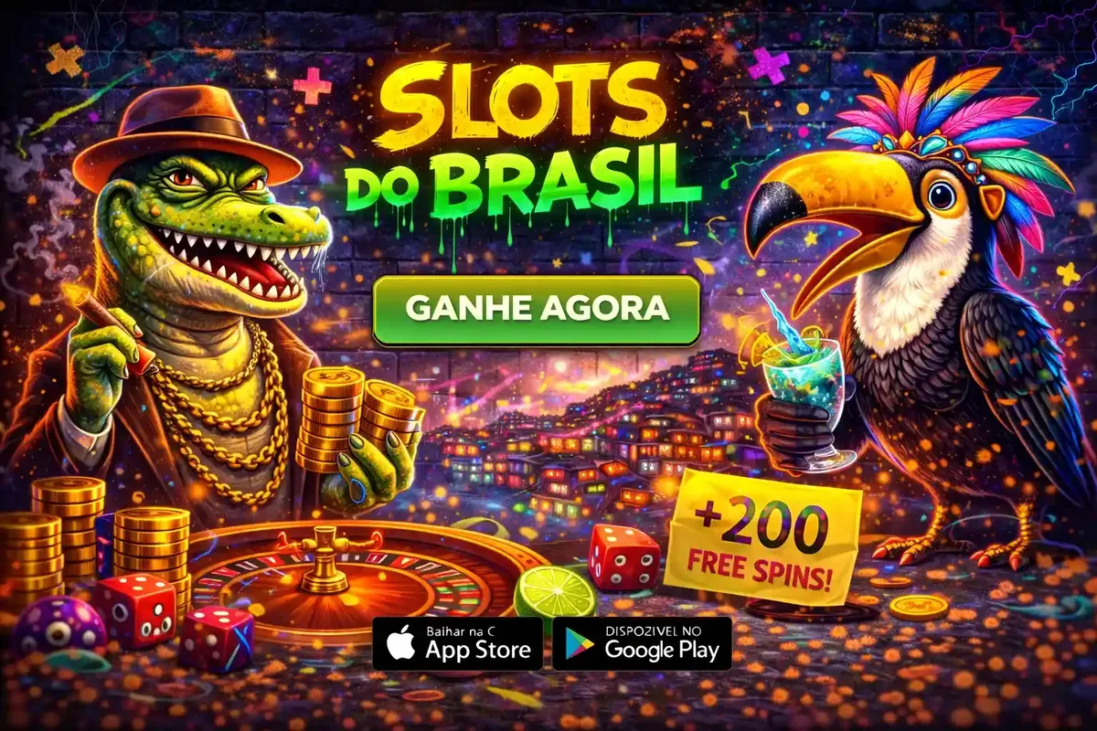 Banner promocional dos slots do Brasil com animais exoticos e bonus de duzentos giros gratis